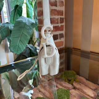 DIOR White Matte Saddle Bag