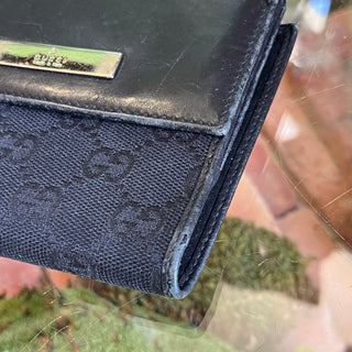 GUCCI Vintage Black Canvas Bifold Wallet