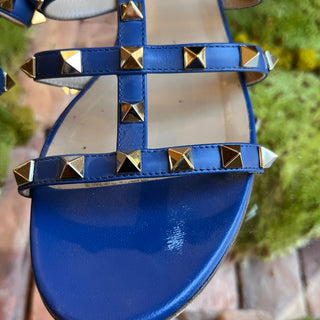 VALENTINO Rockstud Royal Blue Leather Sandals SZ36.5(6.5US)