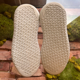 HERMES White/Grey Knit Crew H Logo Sneakers SZ 38 (US 8)