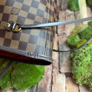 LOUIS VUITTON Neverfull MM Damier Ebene Brown Canvas Tote Bag