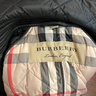 BURBERRY Black Polyester Quilted Hooded Jacket SZSM