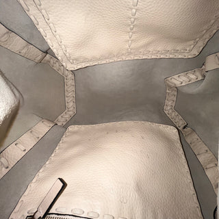 VALENTINO Off White Leather C-Rockee Tote
