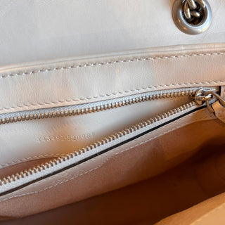 GUCCI Aria Small White Calfskin Matelasse GG Marmont Shoulder Bag