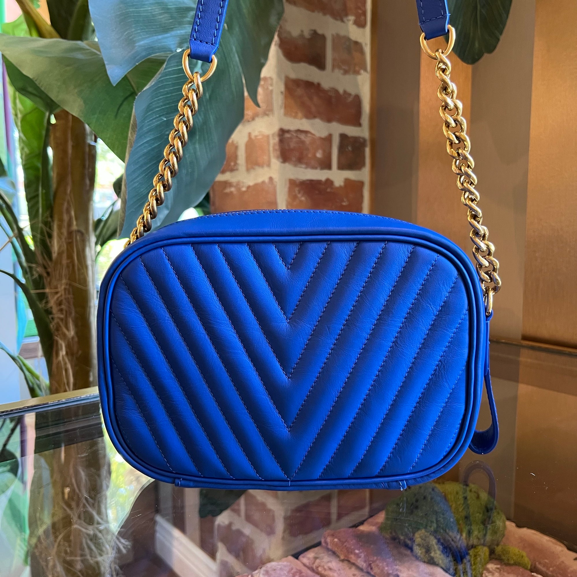 LOUIS VUITTON Bleu Neon Calf Skin Leather New Wave Camera Bag - The Purse  Ladies