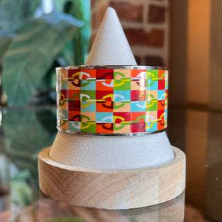 HERMES Extra Wide Optique Chaine D'Ancre Print Bracelet
