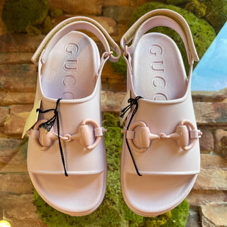 GUCCI Horsebit Purple Rubber Platform Sandals SZ 39 (US 9)