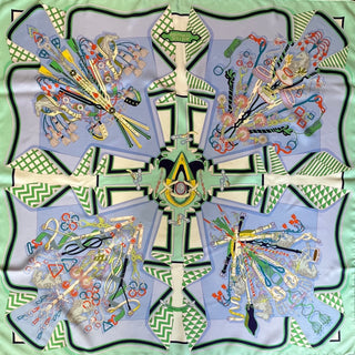 HERMES Bouquets Sellier Silk Scarf