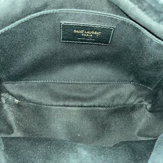 SAINT LAURENT Lou Black Raffia Camera Crossbody