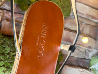 JIMMY CHOO Black Drive Strappy Espadrilles SZ 37