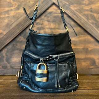 CHLOE Paddington Black Calfskin Leather Hobo Bag