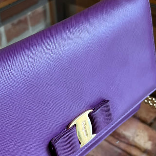 SALVATORE FERRAGAMO Vara Large Barolo Embossed Calfskin Leather Shoulder Bag