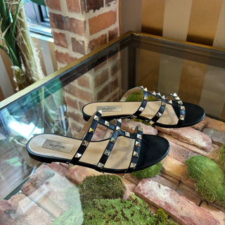 VALENTINO Rockstud Flat Slide Sandals 36