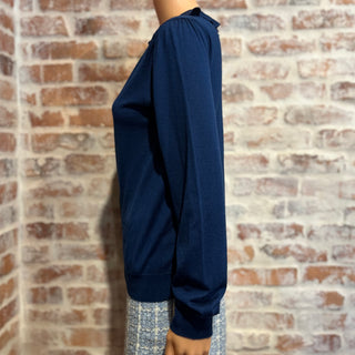 PRADA Ruffle Blue Sweater