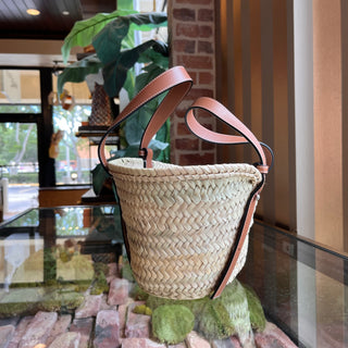 LOEWE Anagram Straw Woven Basket Tote