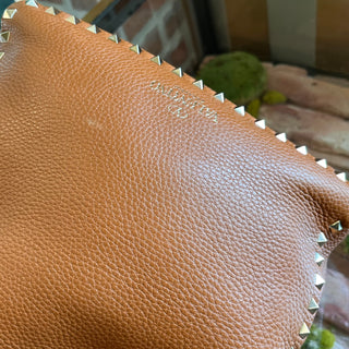 VALENTINO GARAVANI Messenger Brown Pebbled Calfskin Crossbody Bag