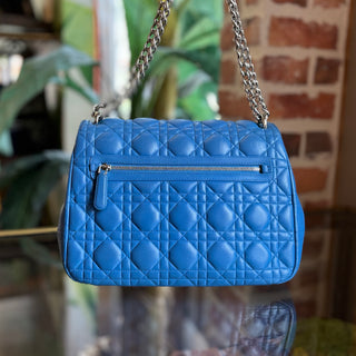 DIOR Medium Miss Dior Flap Blue Cannage Leather Shoulder Bag