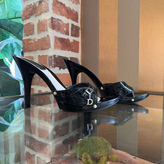 DIOR Quilted Black Patent Leather Heels SZ 38.5 (US 8.5)