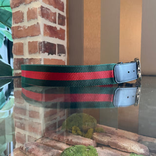 GUCCI Web Stripe Canvas Belt SZ 85/34