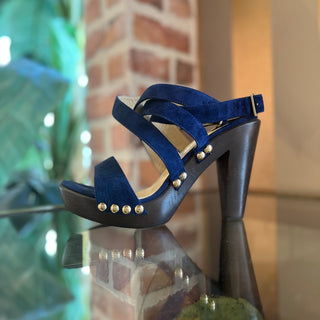 JIMMY CHOO Blue Suede Sandals SZ 39 (US 9)