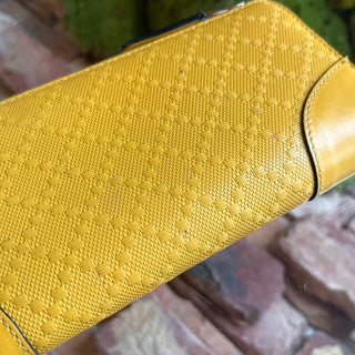 GUCCI Continental Yellow Diamante Leather Zip Wallet