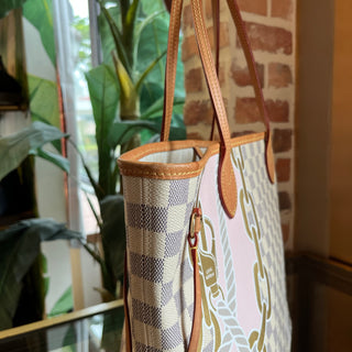 LOUIS VUITTON Neverfull MM Damier Azur Canvas Nautical Tote Bag