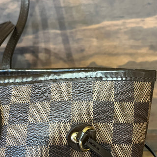 LOUIS VUITTON Neverfull MM Damier Ebene Brown Canvas Tote Bag