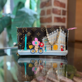 LOUIS VUITTON Felicie Pochette Limited Edition Vivienne Xmas Monogram Canvas Crossbody