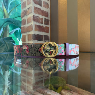 GUCCI GG Supreme Blooms Coated Canvas Belt SZ 90/36