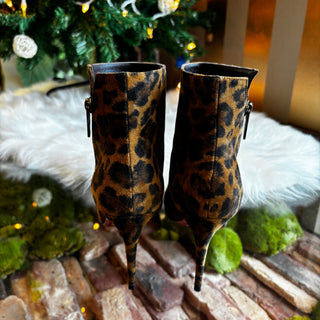 CHRISTIAN LOUBOUTIN Suede Leopard Print Boots 36.5
