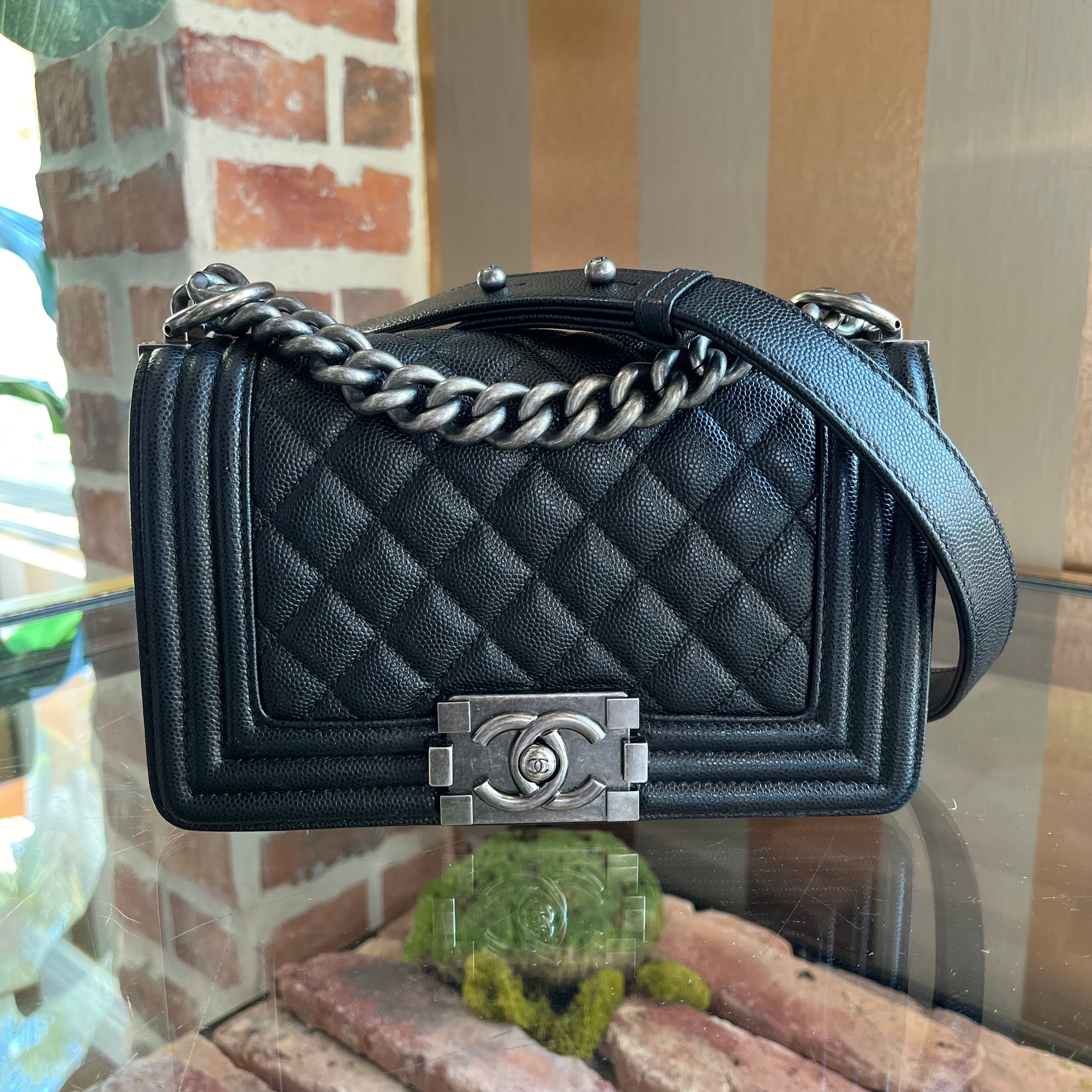 Chanel Black Caviar Small Boy Bag