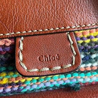 CHLOÉ Edith Day Multicolor Wool Tweed Fringe Satchel Bag