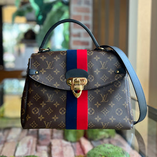 LOUIS VUITTON Georges MM Monogram Striped Canvas Satchel