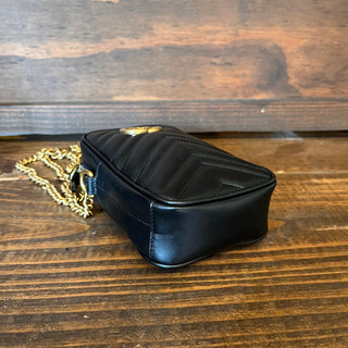 GUCCI GG Marmont Mini Matelassé Leather Vertical Phone Crossbody Bag