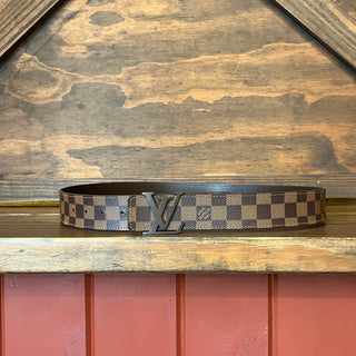 LOUIS VUITTON 40mm LV Initiales Damier Ebene Belt SZ100/40