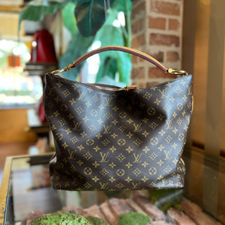 LOUIS VUITTON Sully MM Brown Monogram Canvas Hobo Bag
