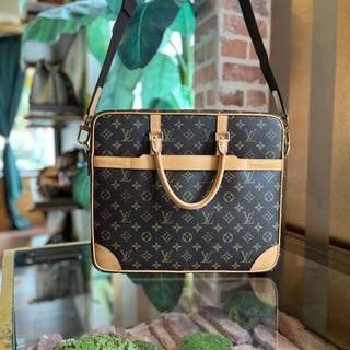 LOUIS VUITTON Cupertino Monogram Canvas Brown Briefcase
