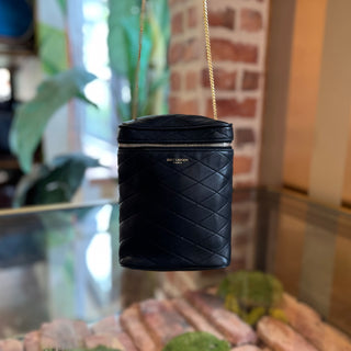 SAINT LAURENT Mini Carré-Quilt Matelassé Binocular Vanity Bag
