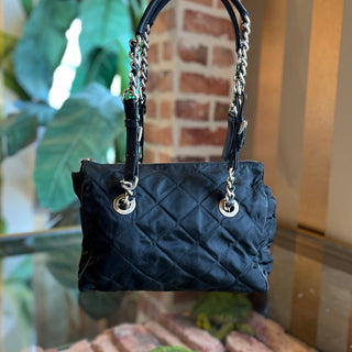 PRADA Black Quilted Nylon Shoulder Bag