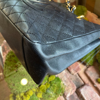 CHANEL GST Grand Shopper Black Caviar Leather Quilted Tote