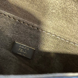 FENDI Micro Double Baguette Black Blue Floweland Crossbody Bag