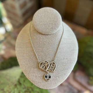 CHANEL Triple Heart Pendant Necklace