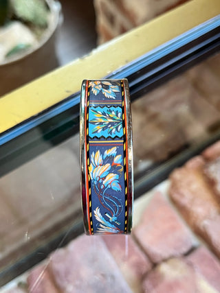 HERMES Brazil Multicolor Floral Enamel Bangle