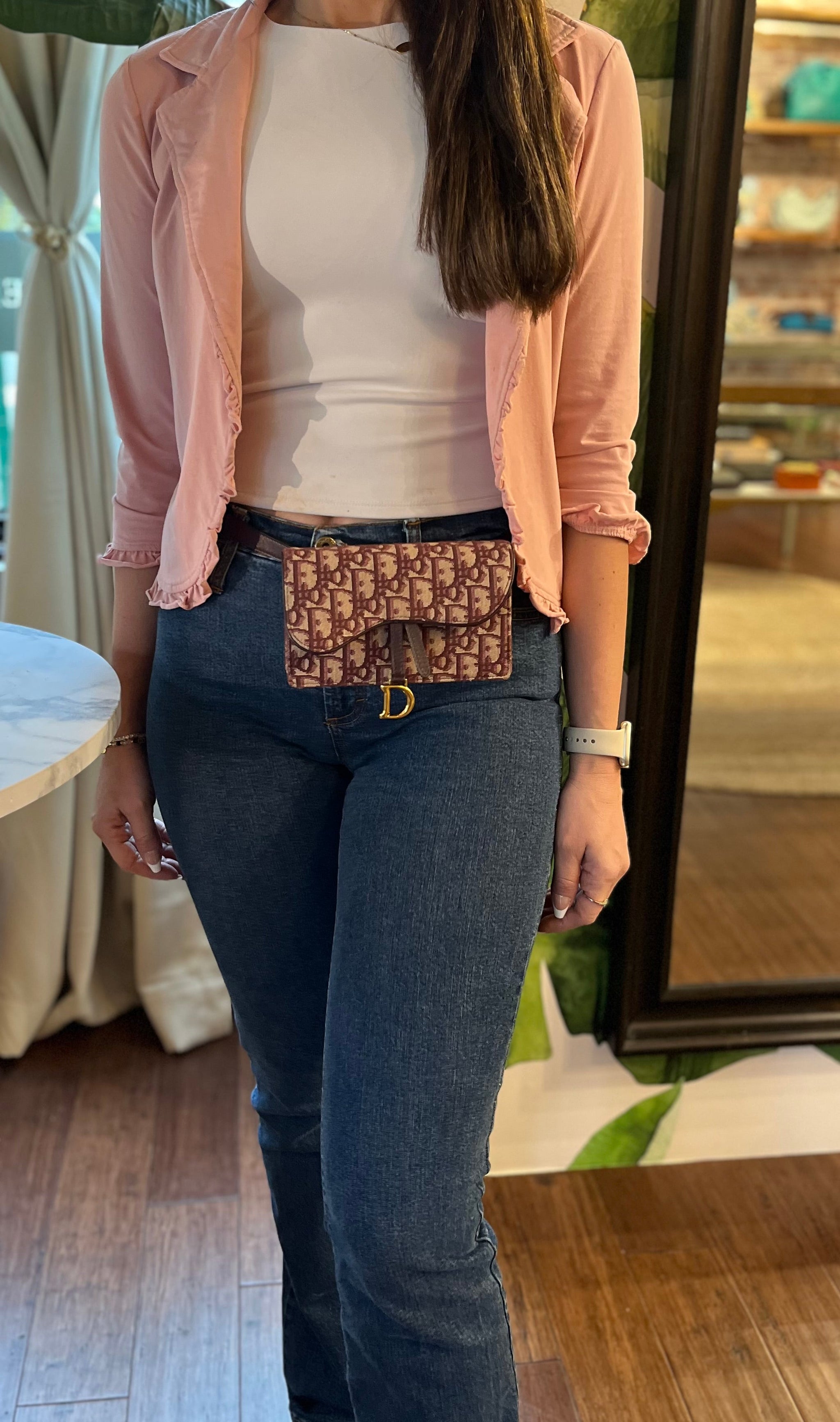 Dior oblique saddle belt pouch Clearance