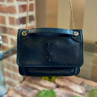 SAINT LAURENT Leather Niki Baby Crossbody