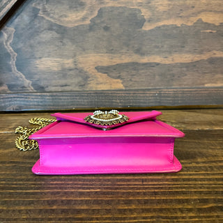 DOLCE & GABBANA Small Devotion Pink Smooth Calfskin Envelope Top Handle Bag
