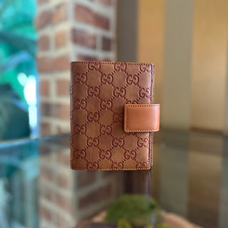 GUCCI Guccissima Small Brown Leather Agenda