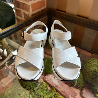 PRADA Cloudbust Crisscross Leather Sandal SZ 39.5