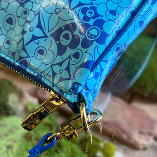 LOUIS VUITTON Pochette Accessories Limited Edition Blue Leather Cosmic Blossom Shoulder Bag