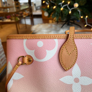 LOUIS VUITTON Neverfull MM Light Pink By The Pool Giant Monogram Tote Bag